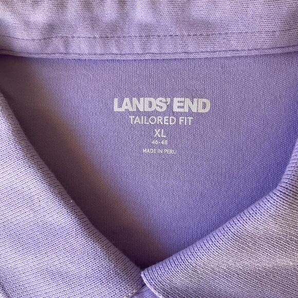 Lands’ End Men’s Short Sleeve Polo Shirt Size XL, Lavender Purple - Picture 6 of 7